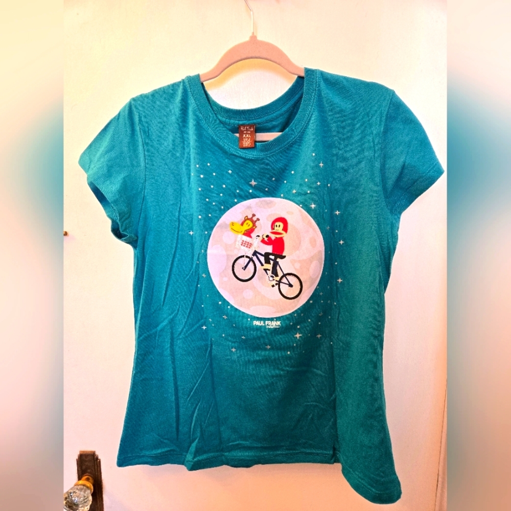 Paul Frank NWOT Kids' Teal Graphic T-Shirt size junior XXL